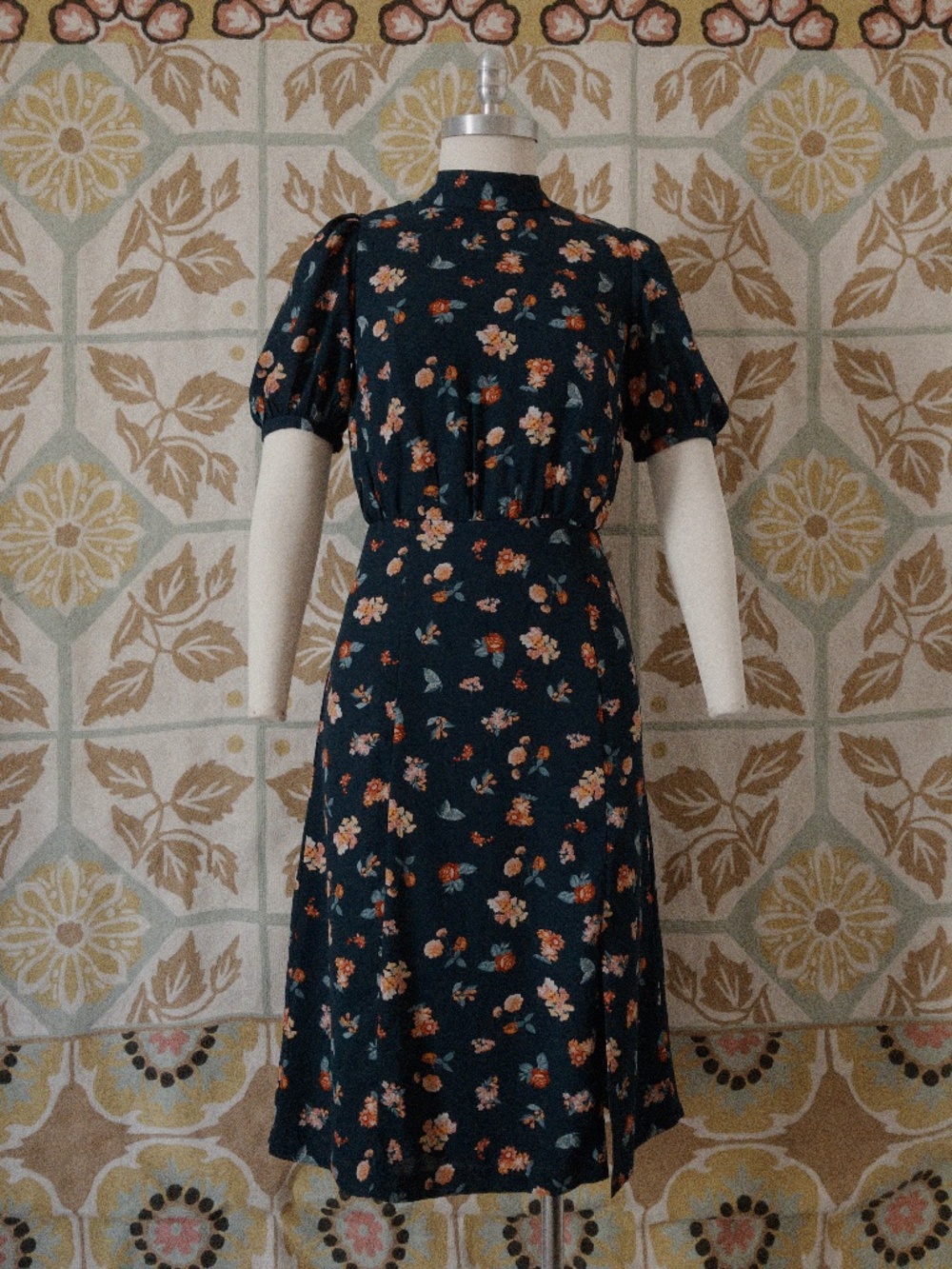 Costal Stand Collar Dress